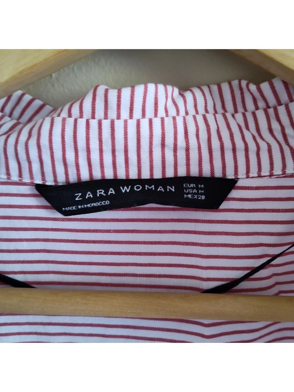 ZARA striped linen blend oversized high low tunic top size M fringe trendy - Picture 6 of 8